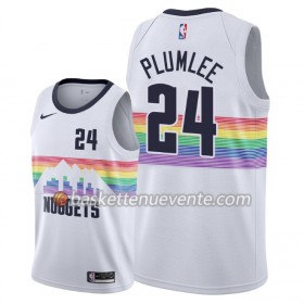 Maillot Basket Denver Nuggets Mason Plumlee 24 2018-19 Nike City Edition Blanc Swingman - Homme